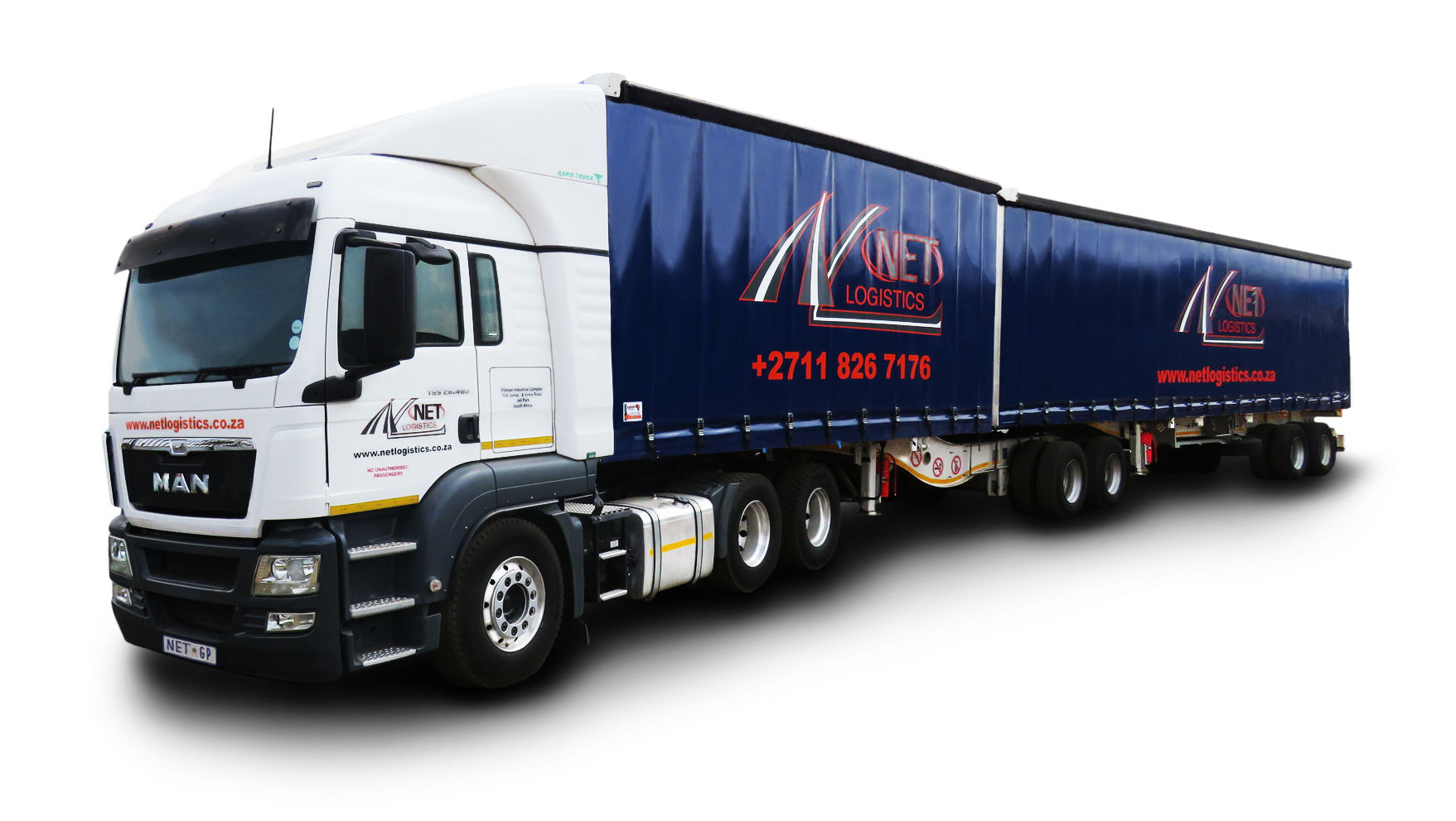 NET Logistics cross-border consolidators' truck transporting goods across Southern Africa.